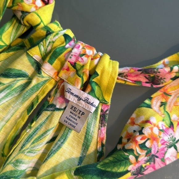 Linen Dress Tommy Bahamas Dress Tommy Bahamas Floral Linen Halter Dress Size XS - Picture 5 of 5